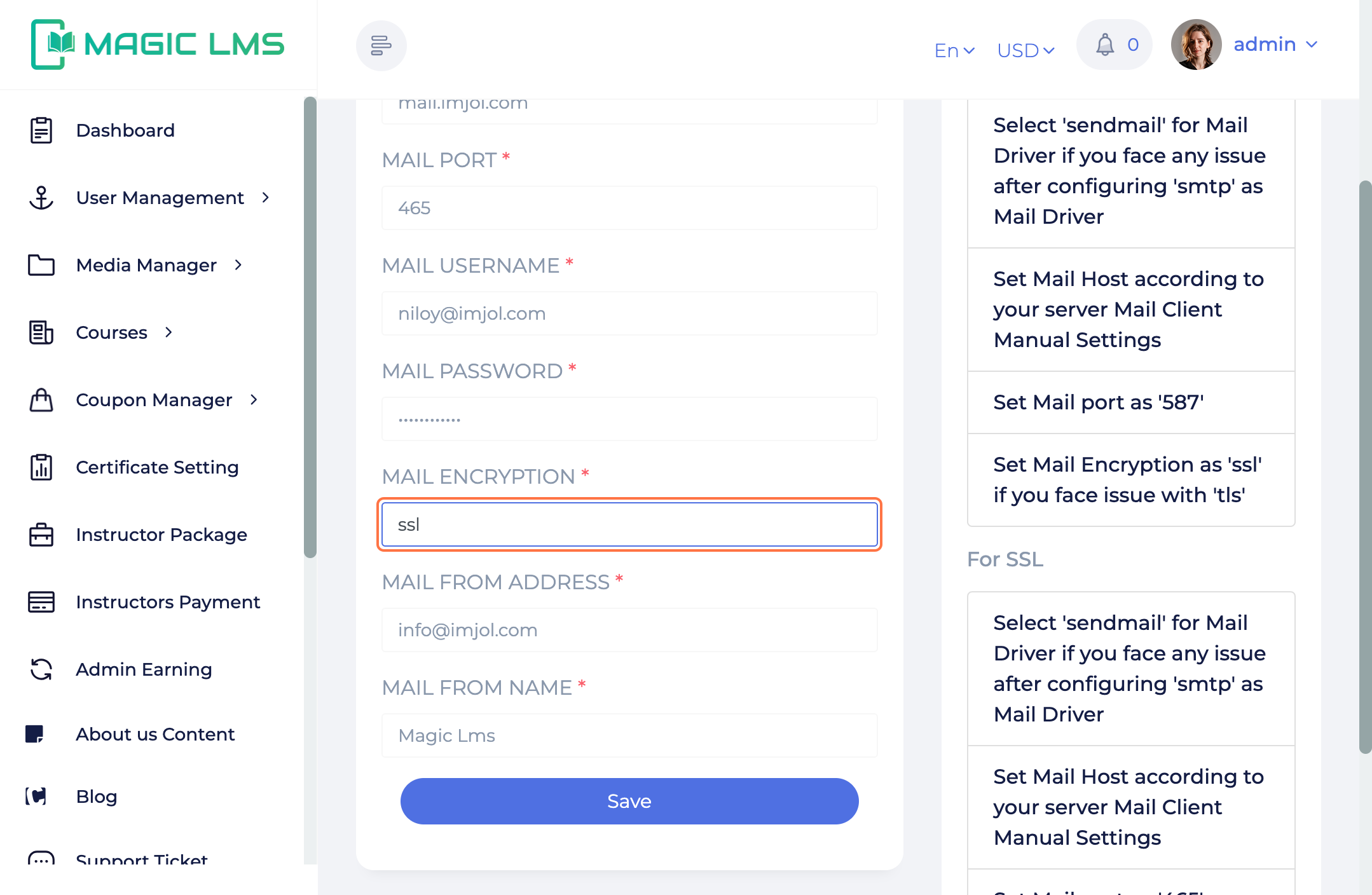 MagicLMS Dashboard