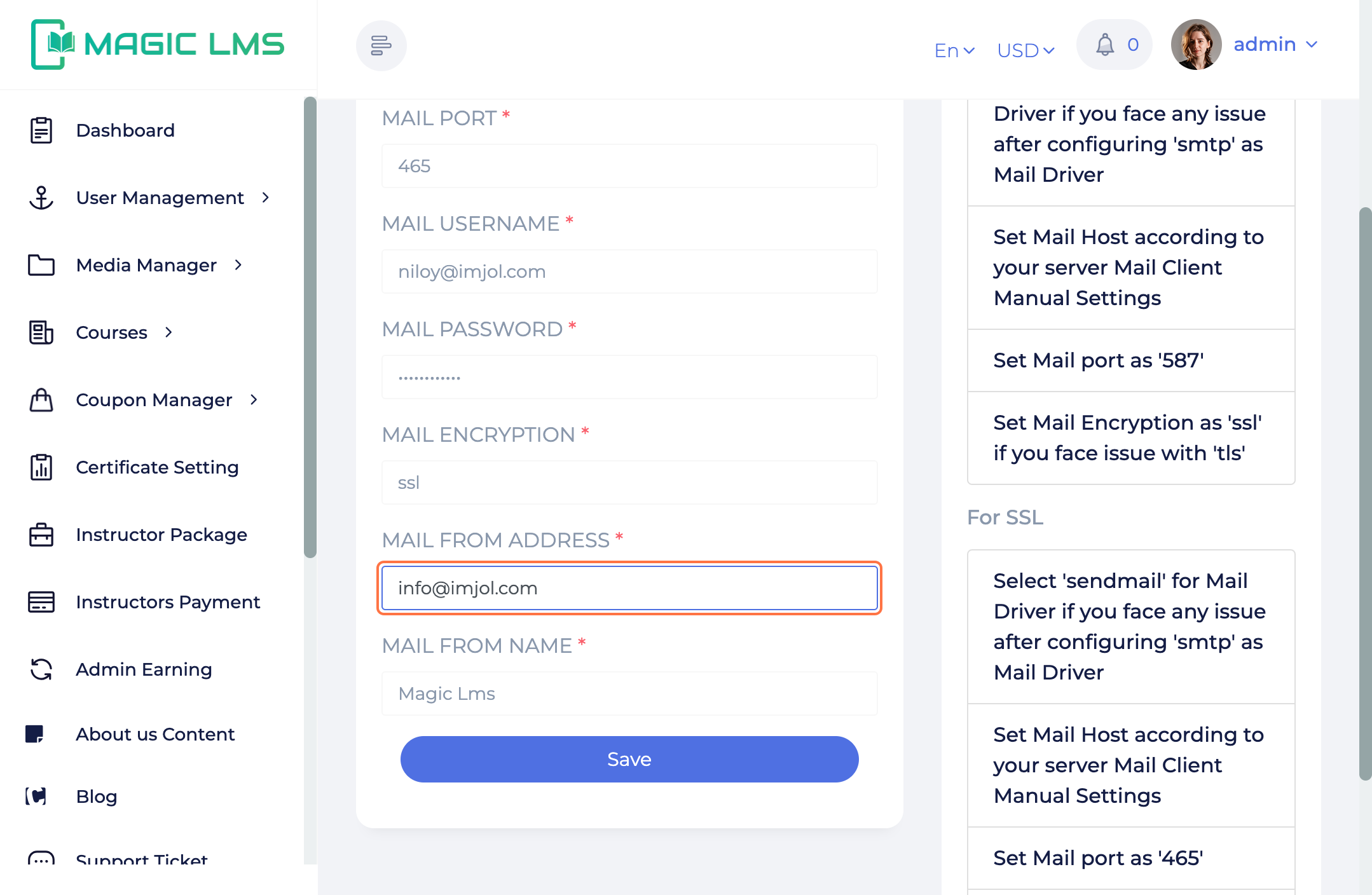 MagicLMS Dashboard