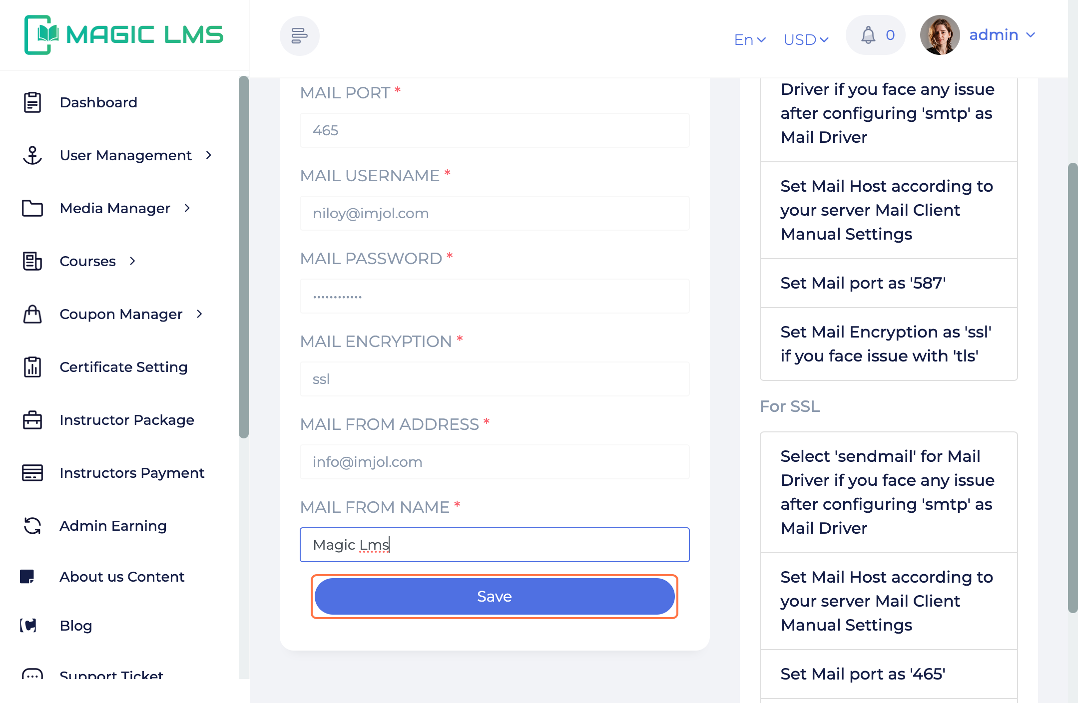 MagicLMS Dashboard