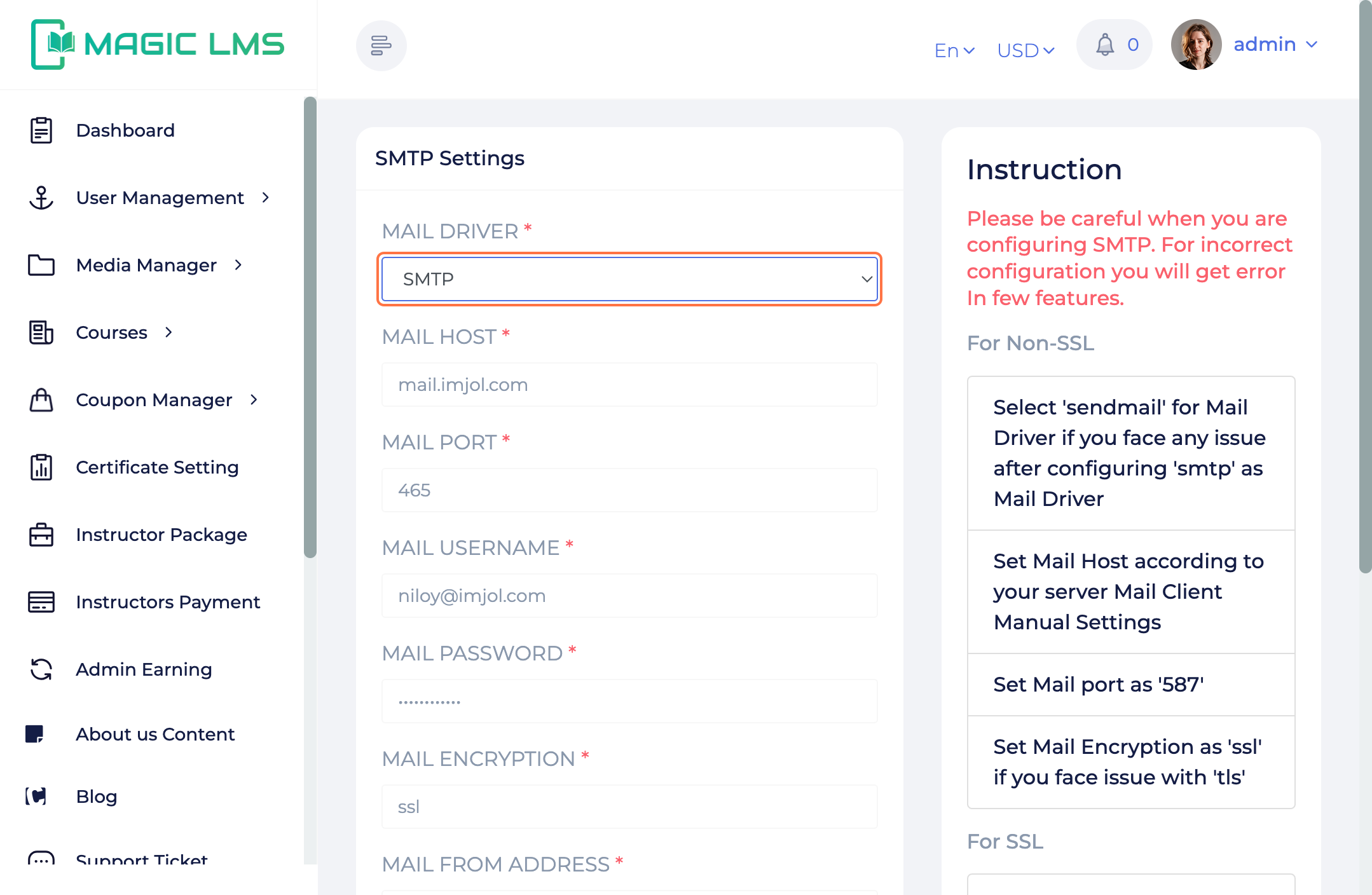 MagicLMS Dashboard