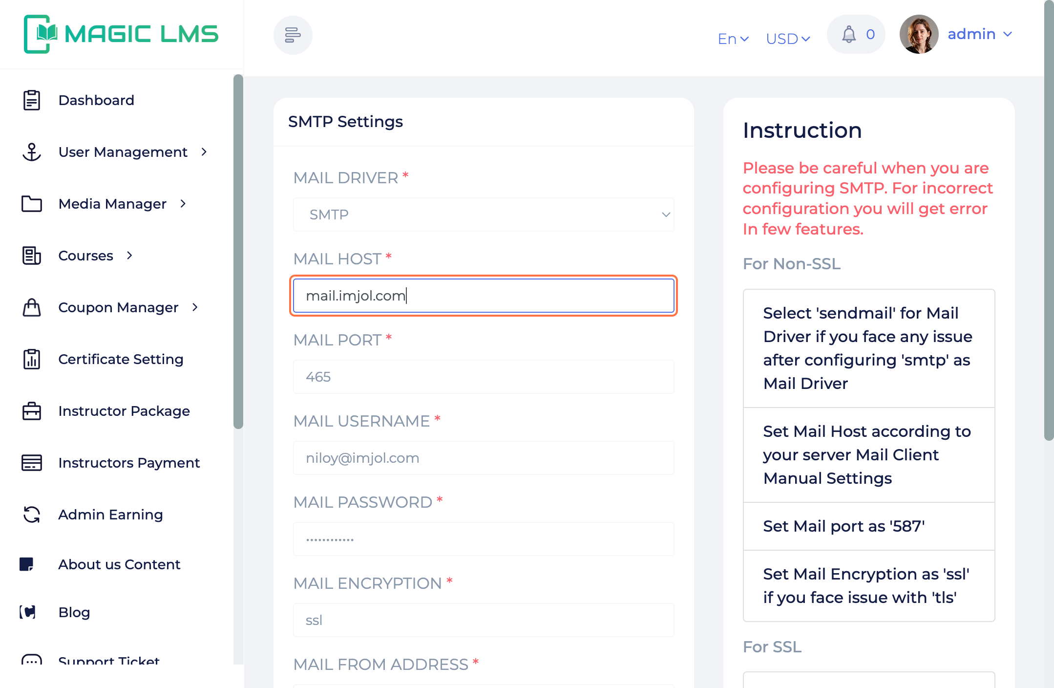 MagicLMS Dashboard