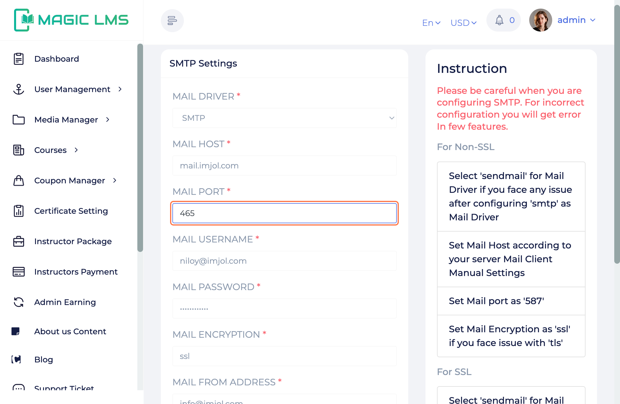 MagicLMS Dashboard