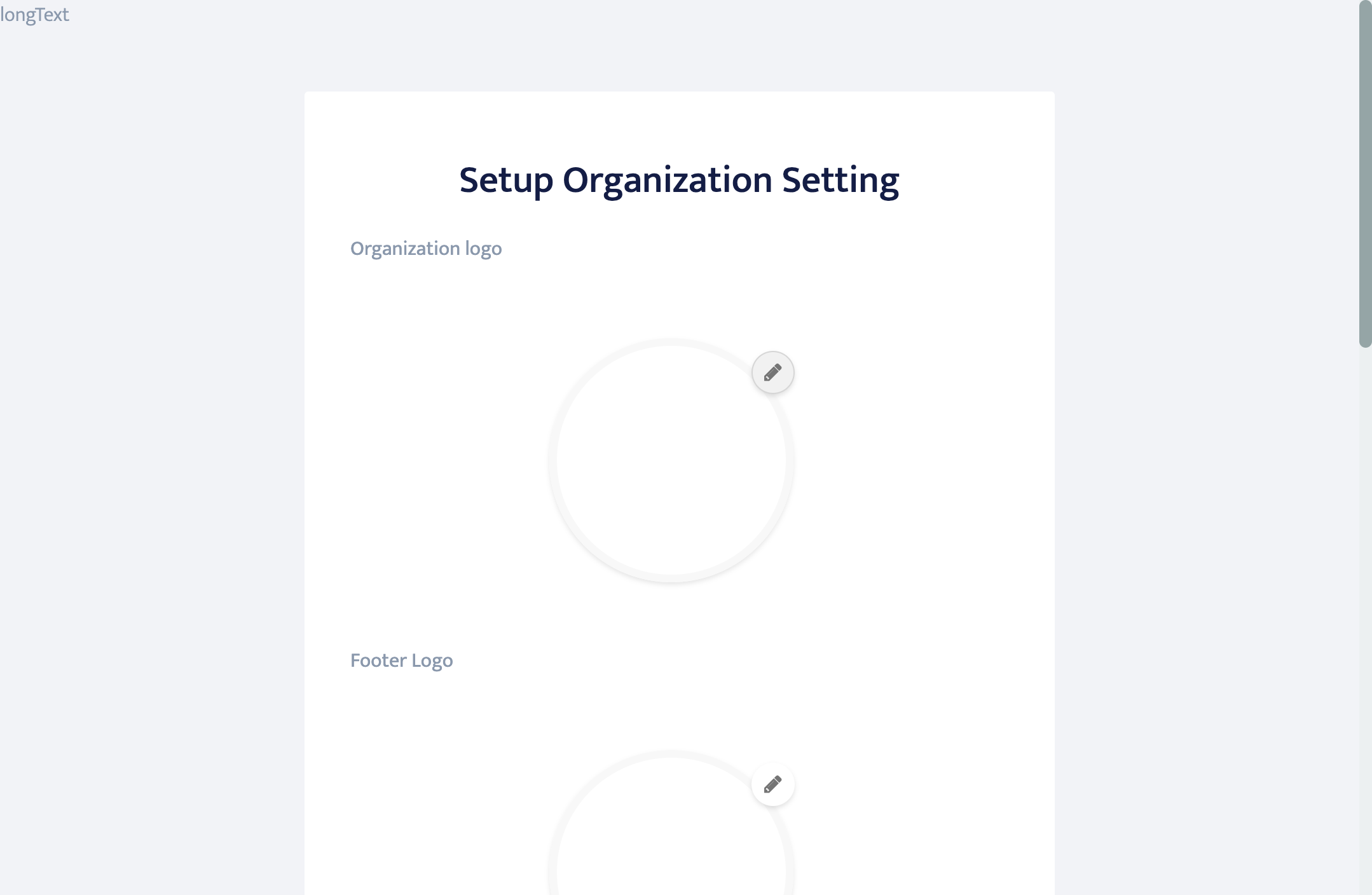 apllication setup page via user domain