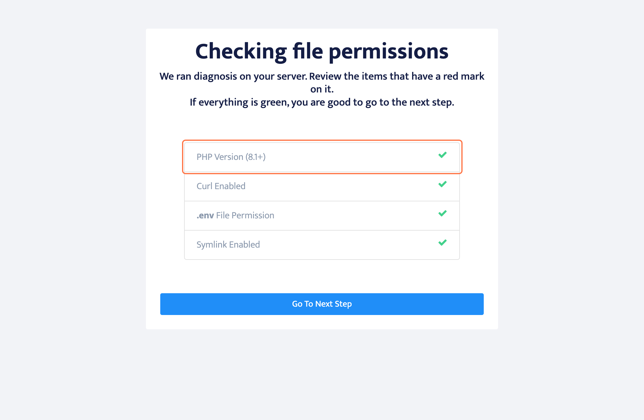 apllication setup page via user domain