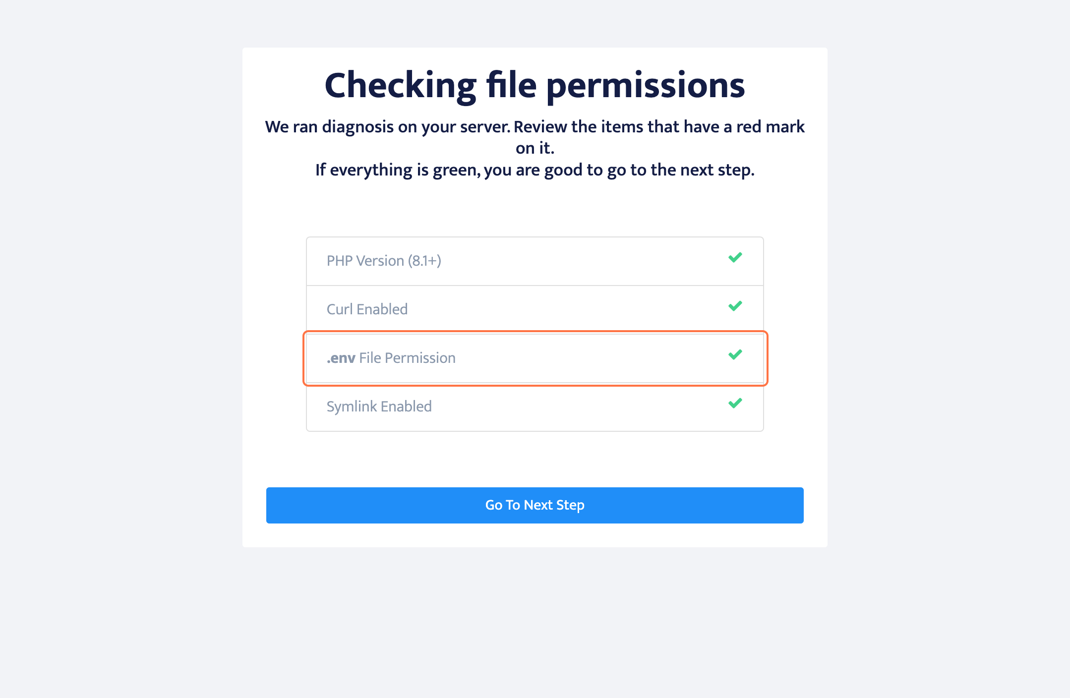 apllication setup page via user domain