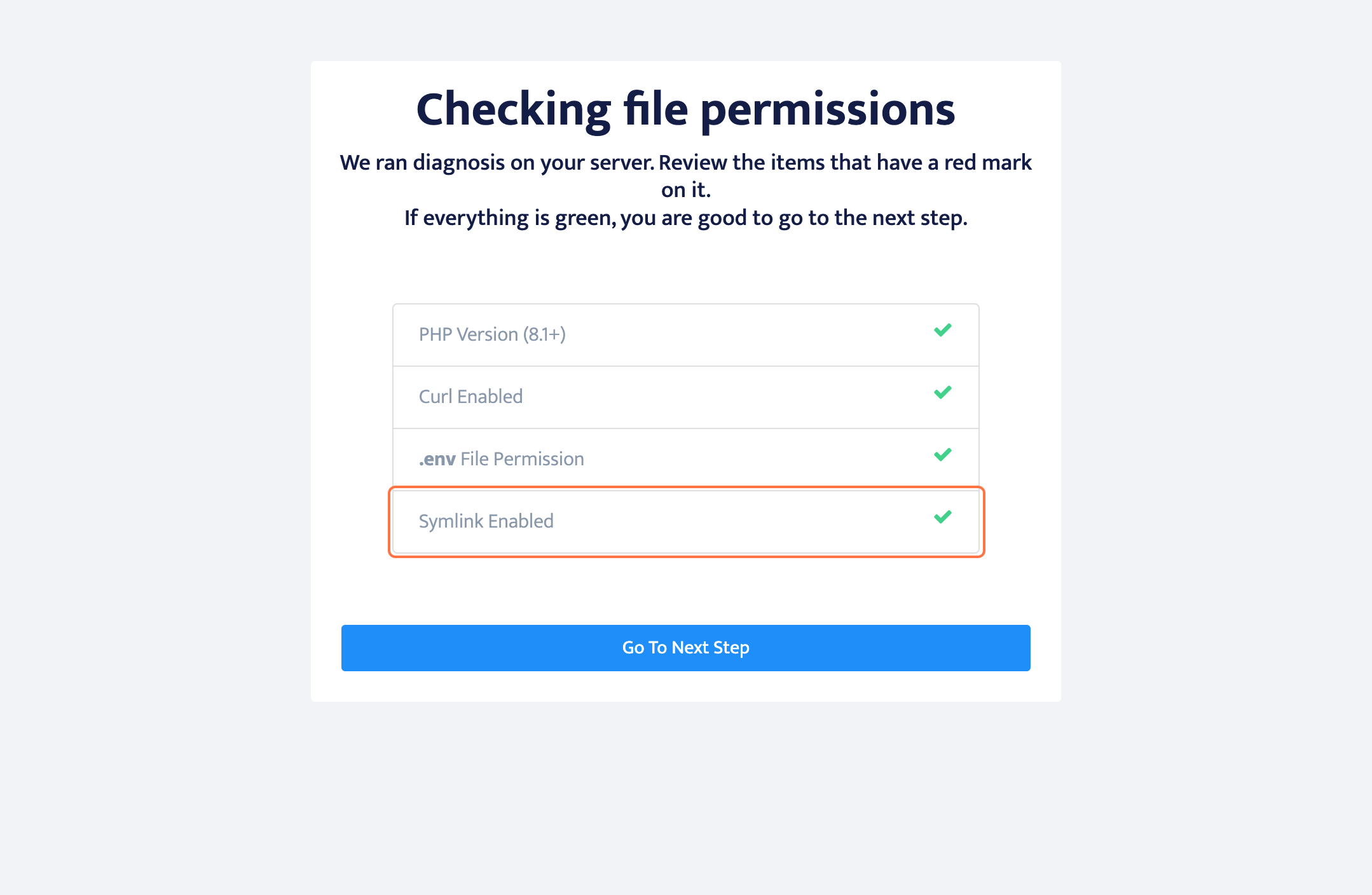apllication setup page via user domain