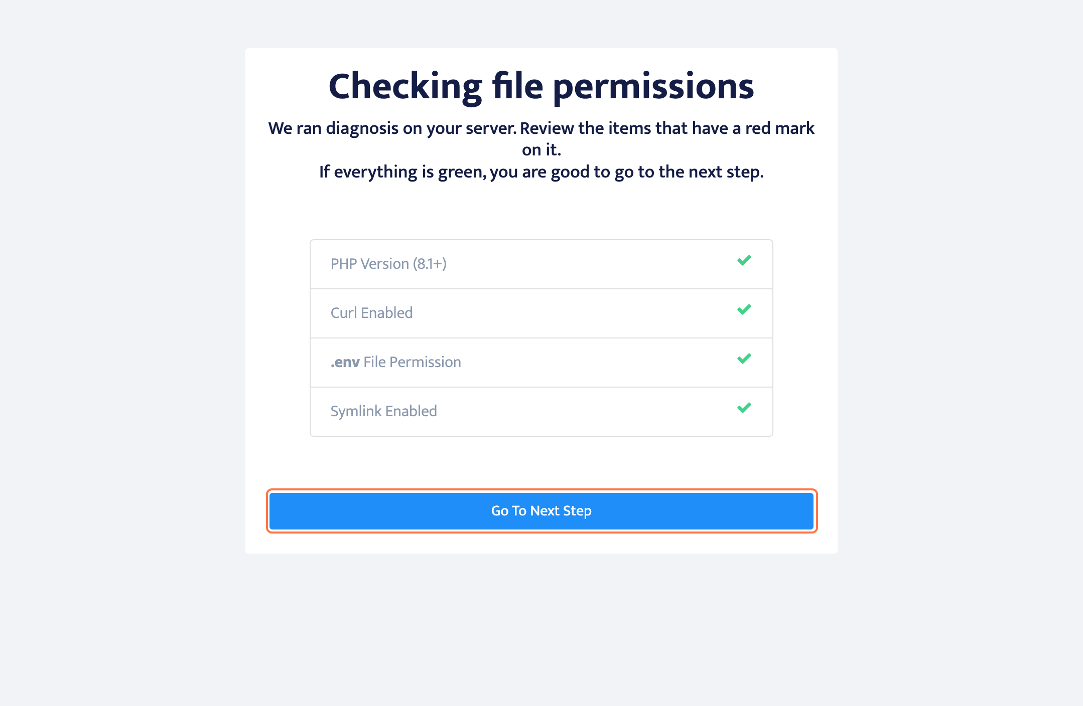 apllication setup page via user domain