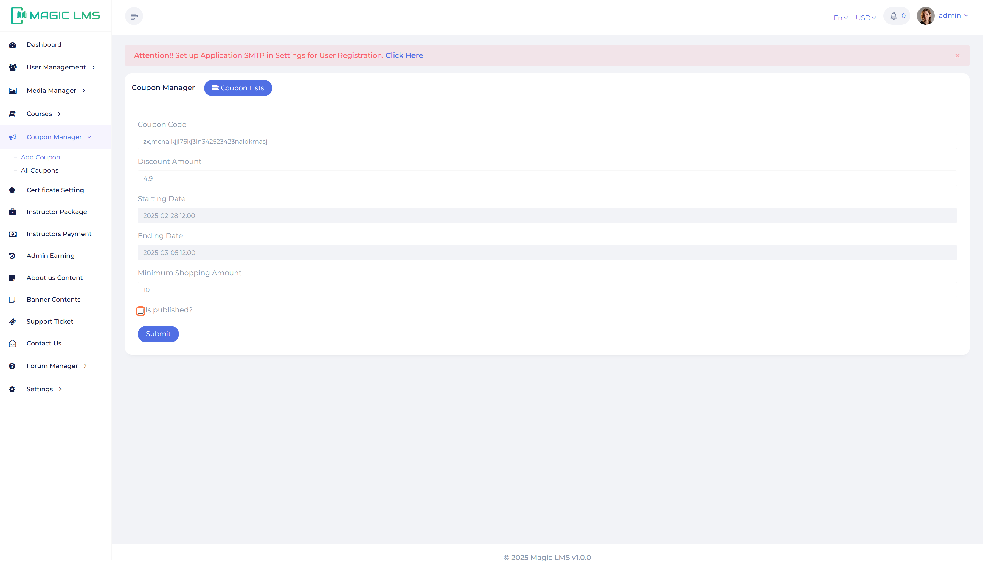 coupon manager