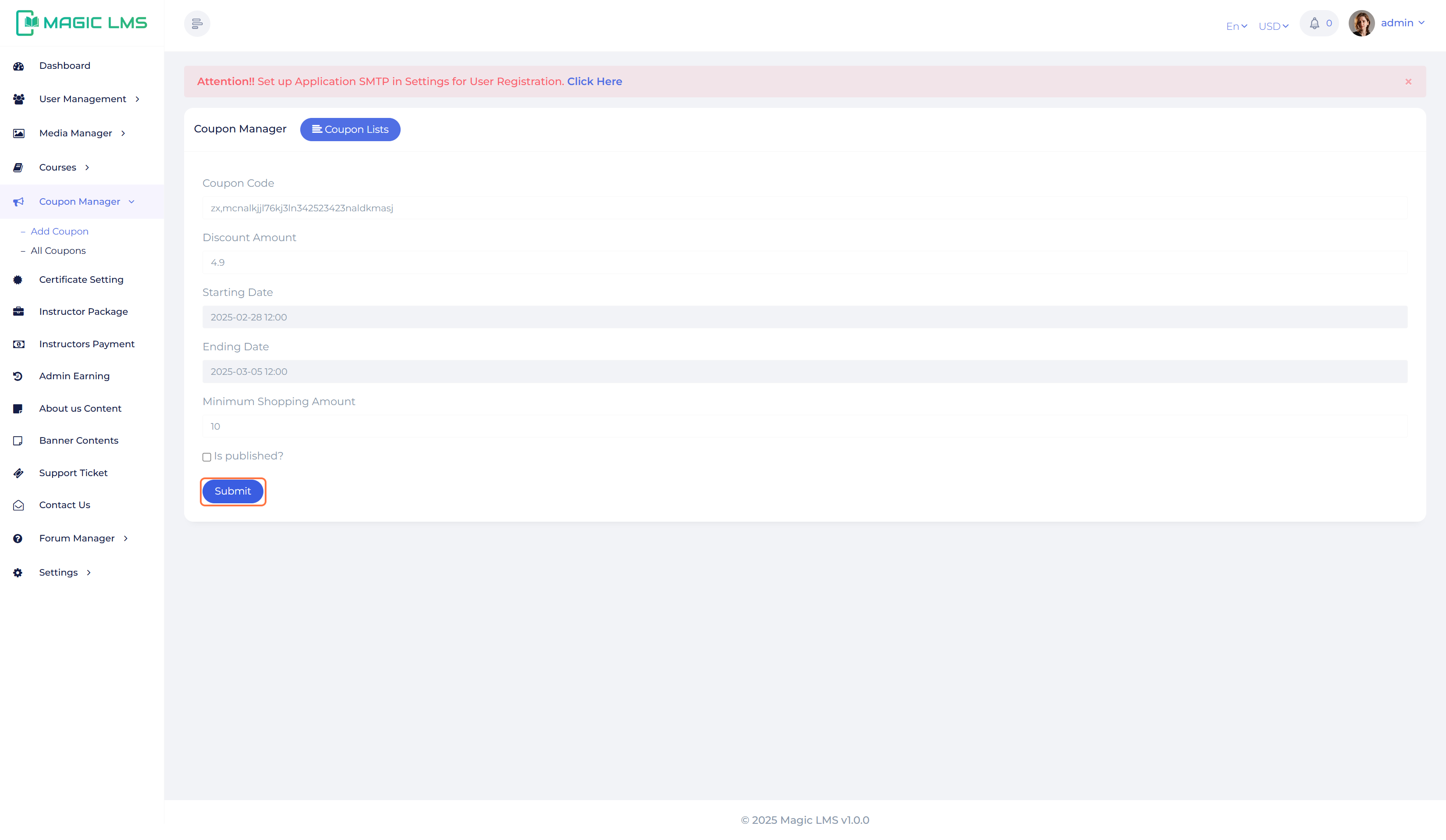 coupon manager