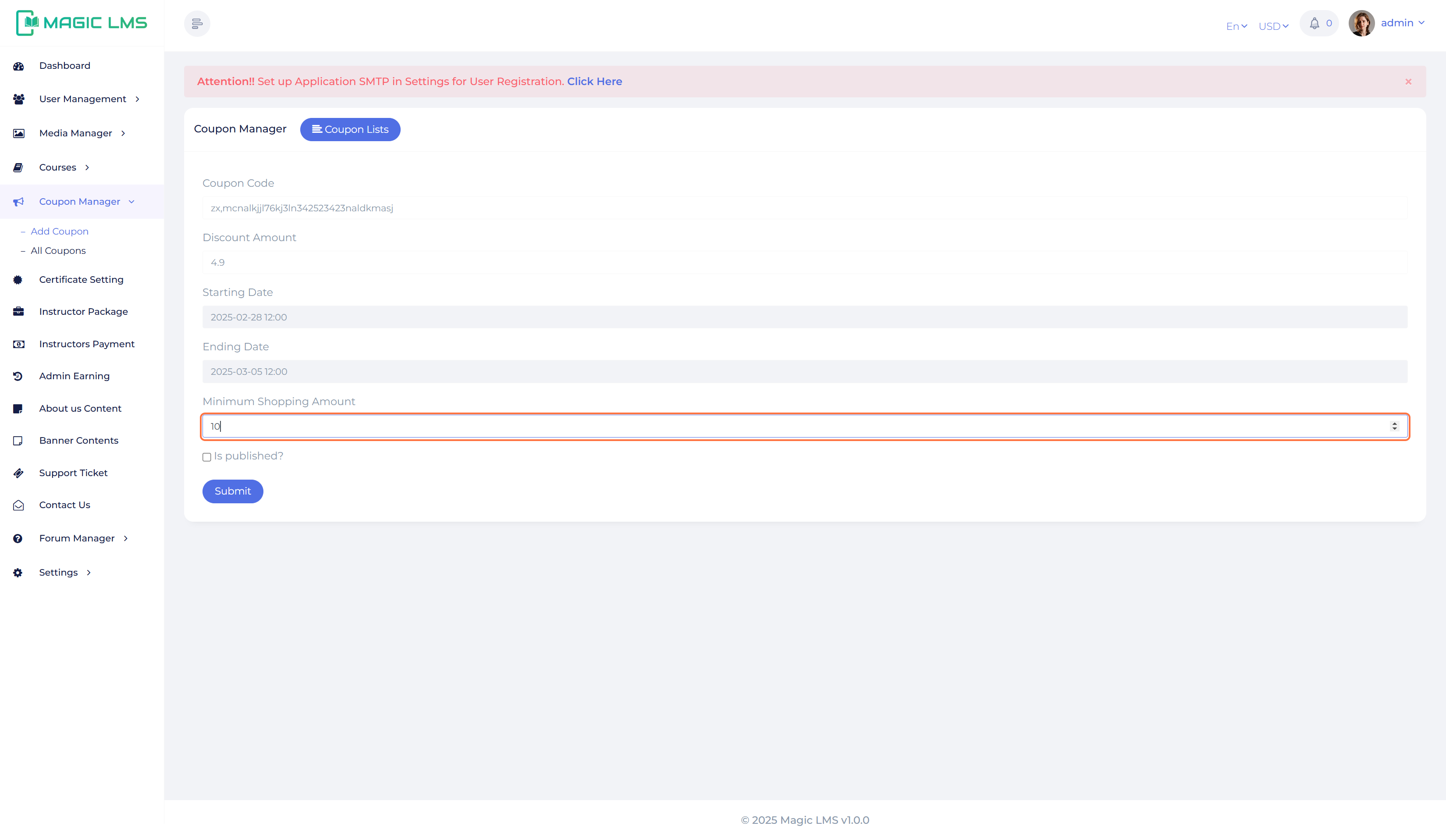 coupon manager