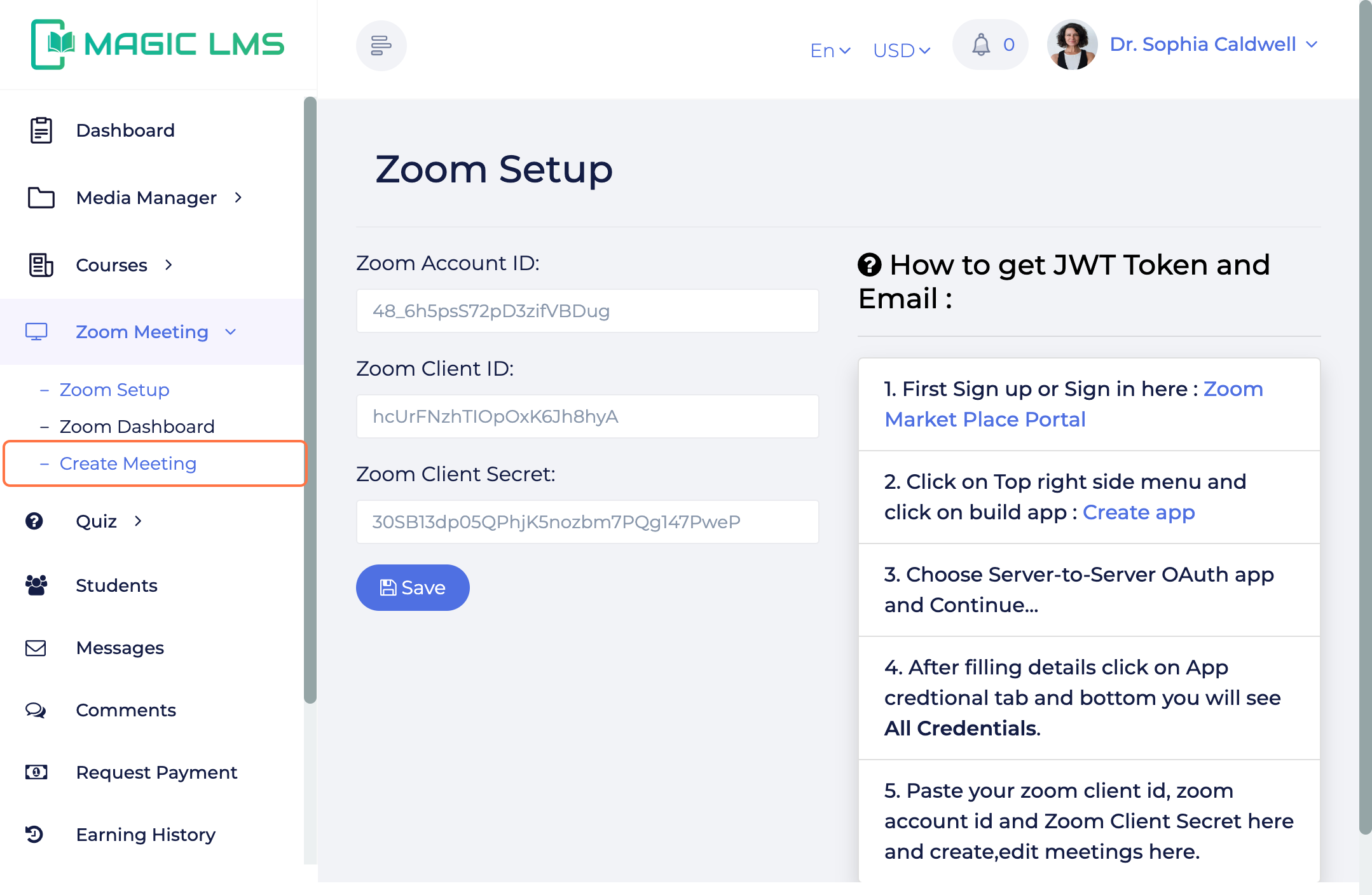 MagicLMS Zoom meeting
