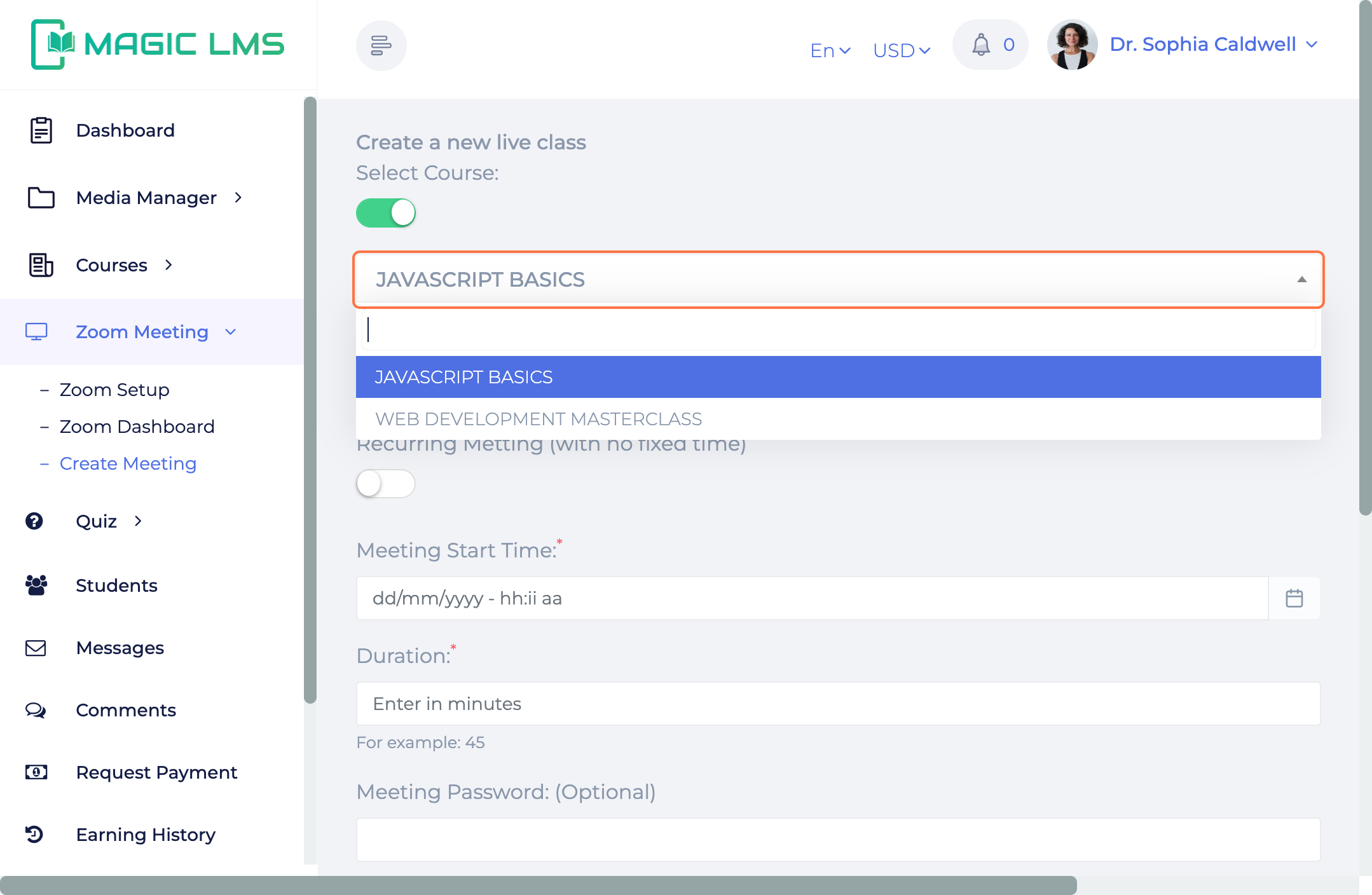 MagicLMS Zoom meeting