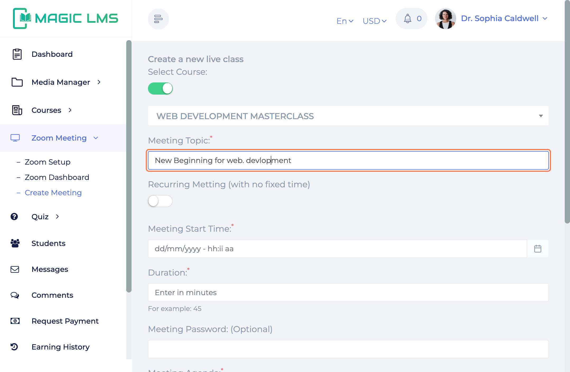 MagicLMS Zoom meeting