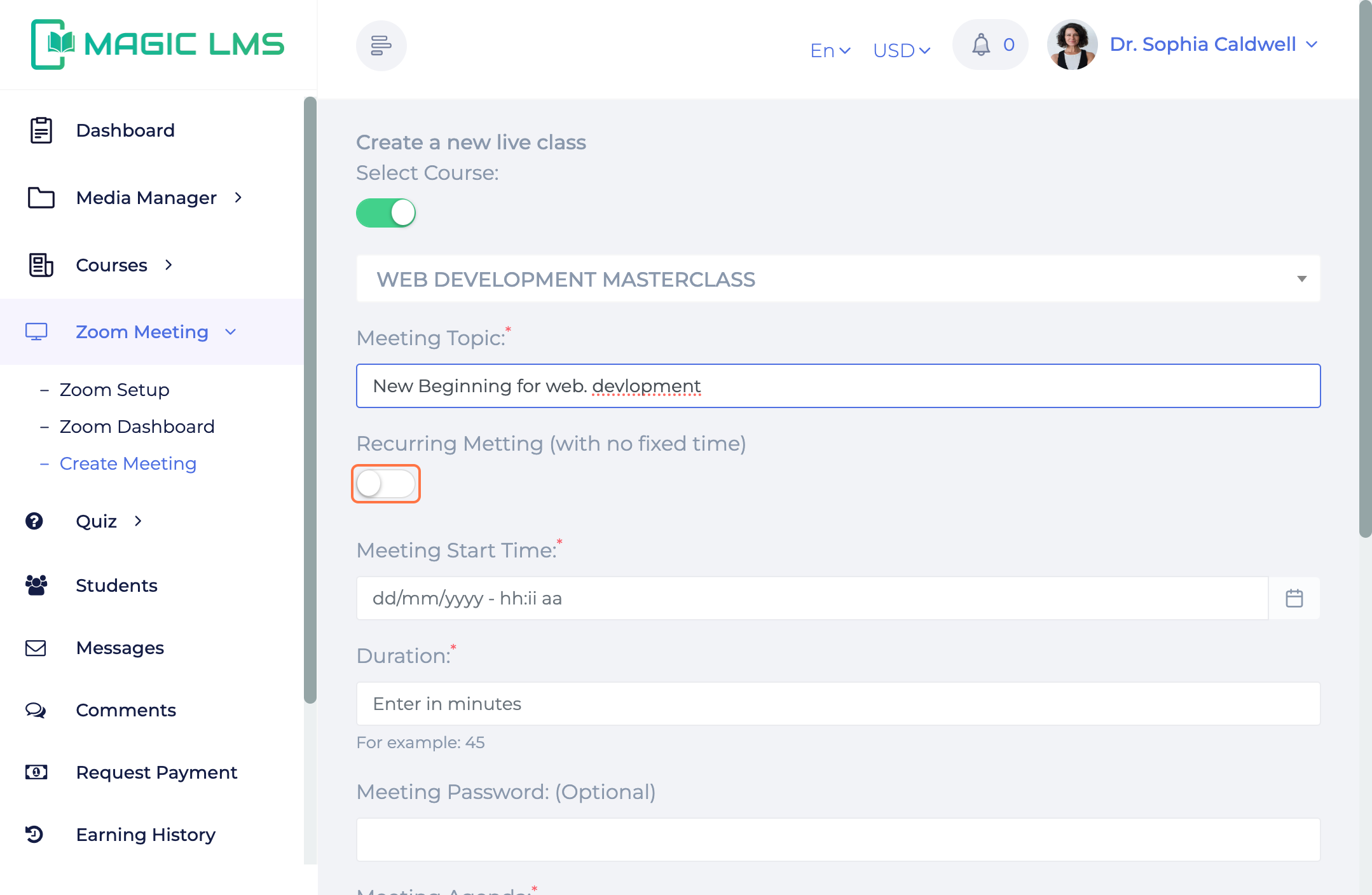 MagicLMS Zoom meeting