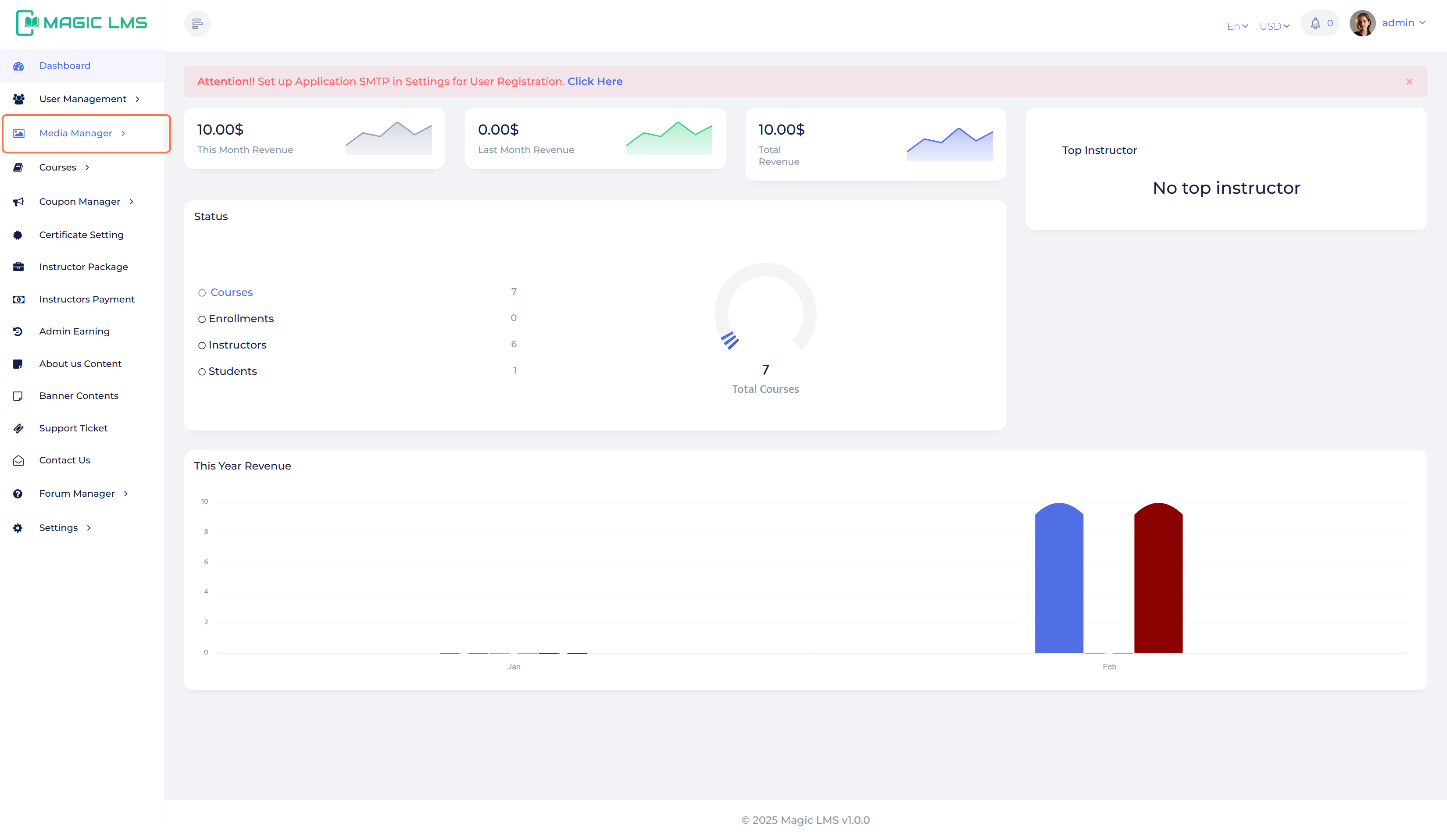 media manager tab