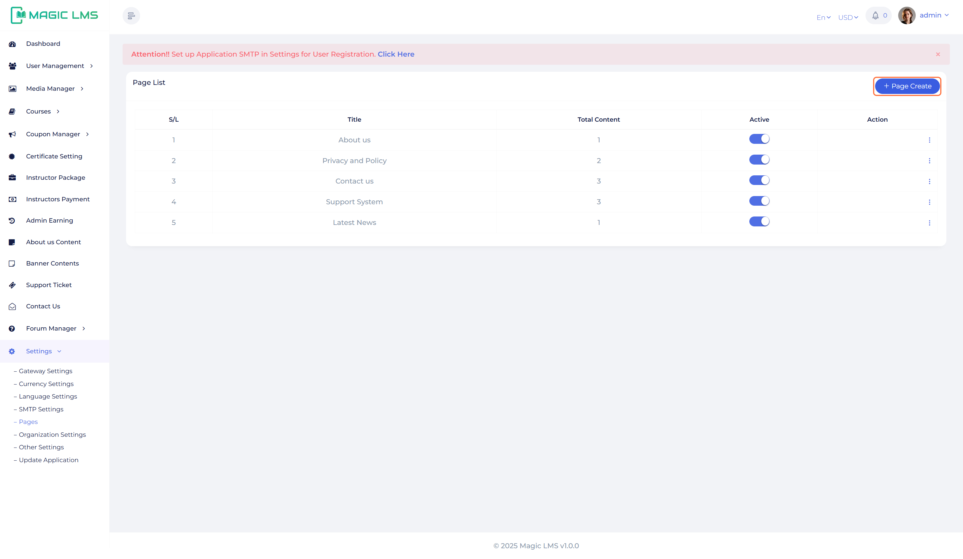 page setup tab