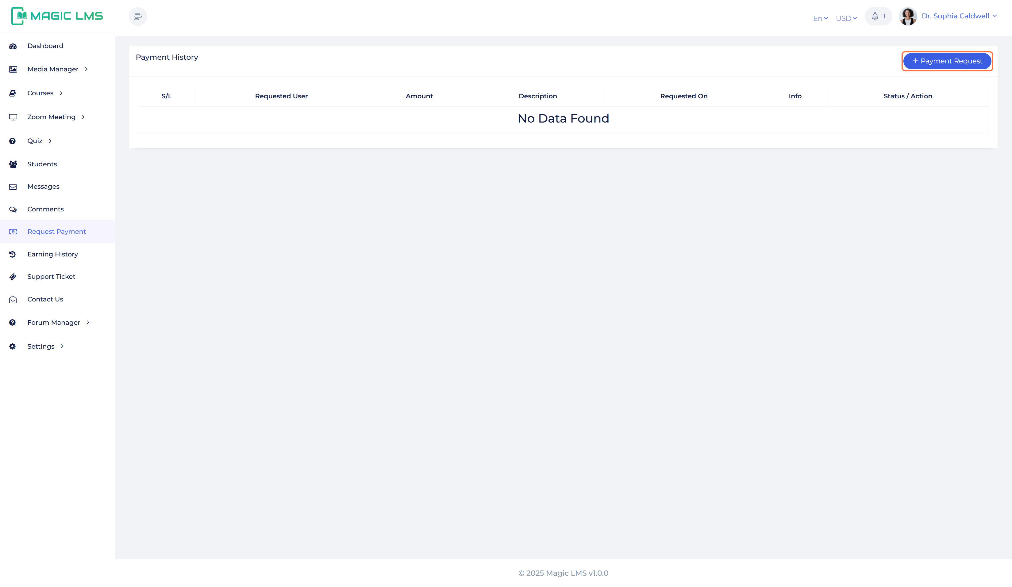 payment request window