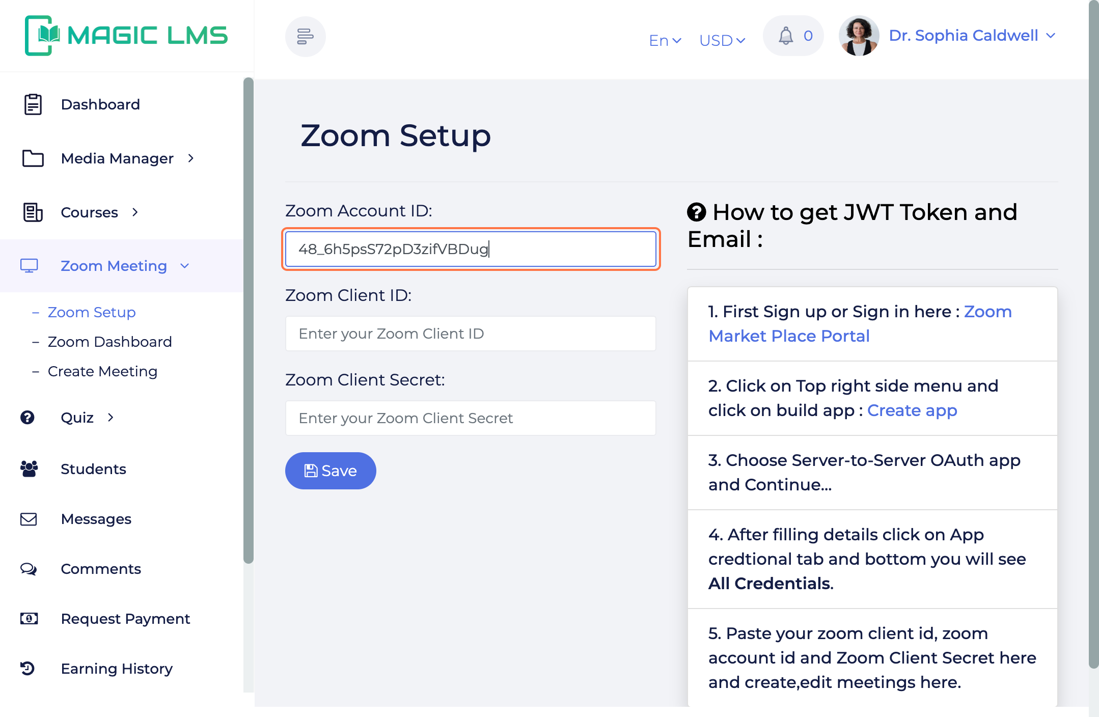 MagicLMS Zoom meeting