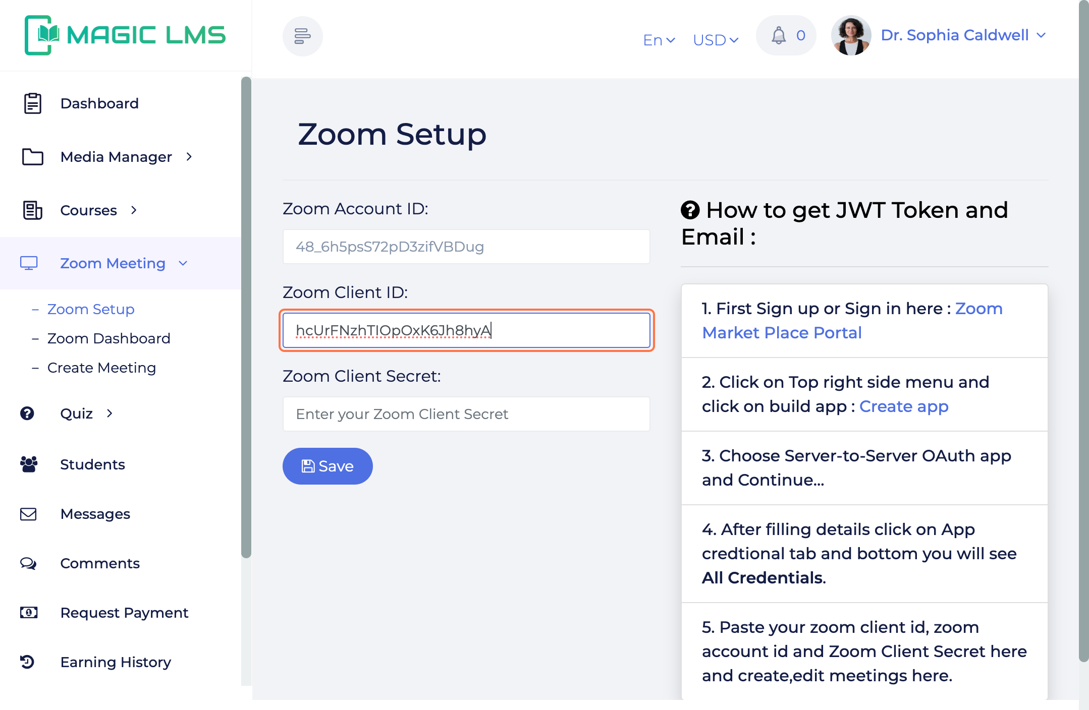 MagicLMS Zoom meeting
