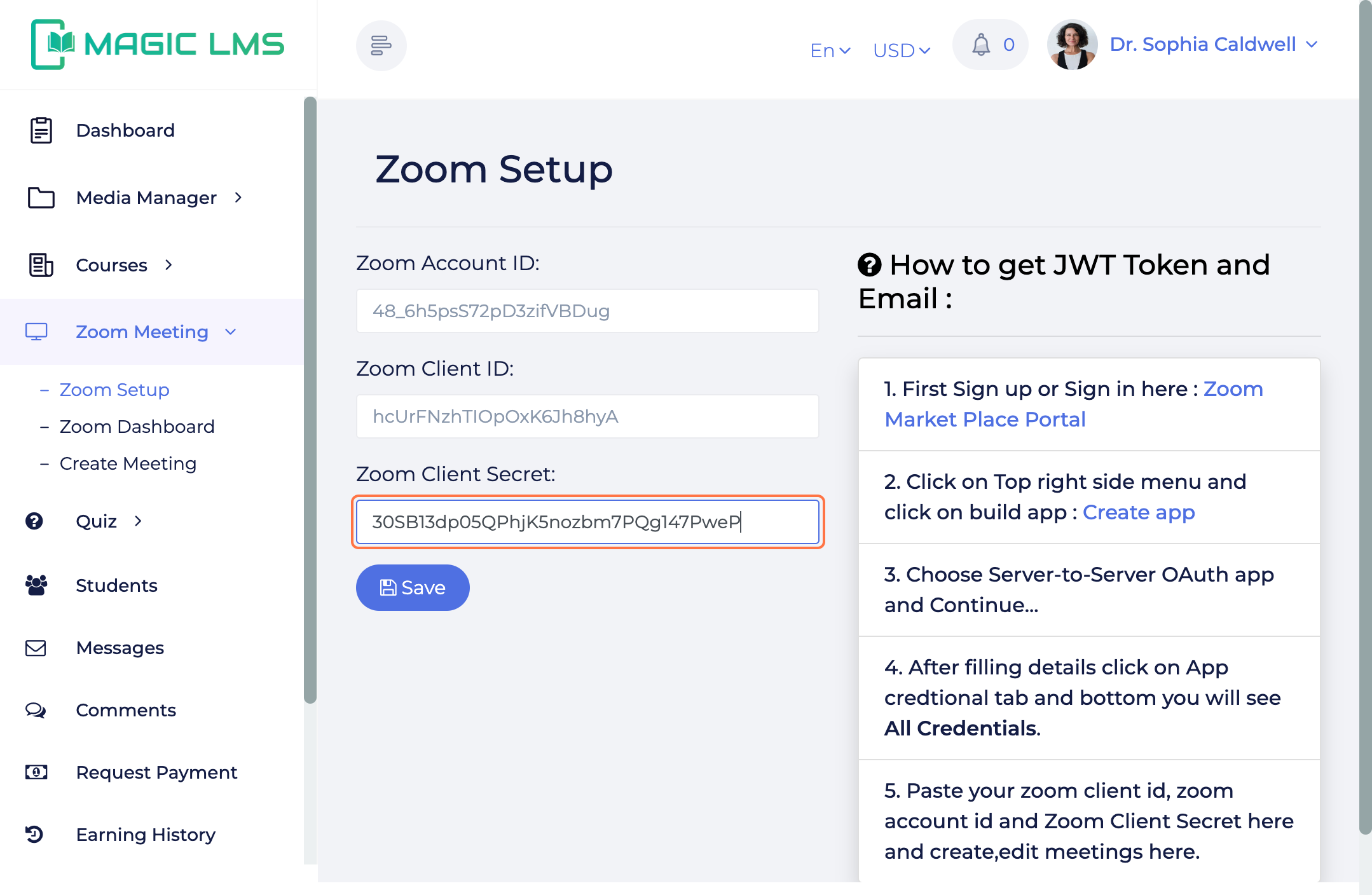 MagicLMS Zoom meeting