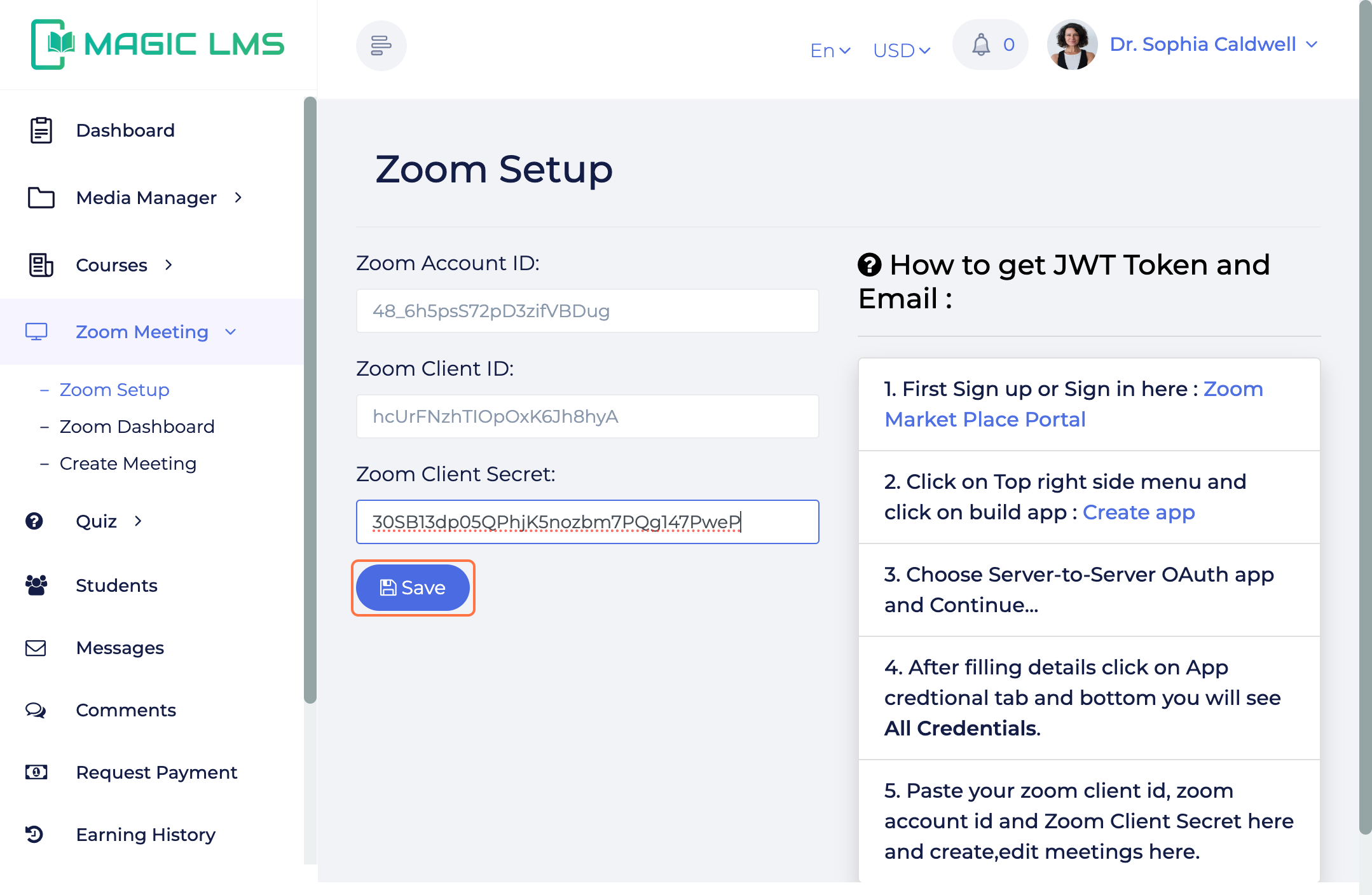 MagicLMS Zoom meeting